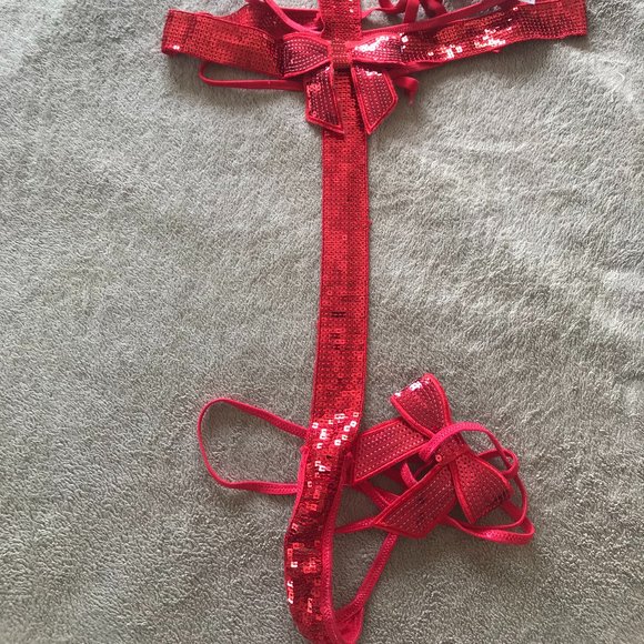 Sequin present teddy thong bodysuit - Picture 2 of 4